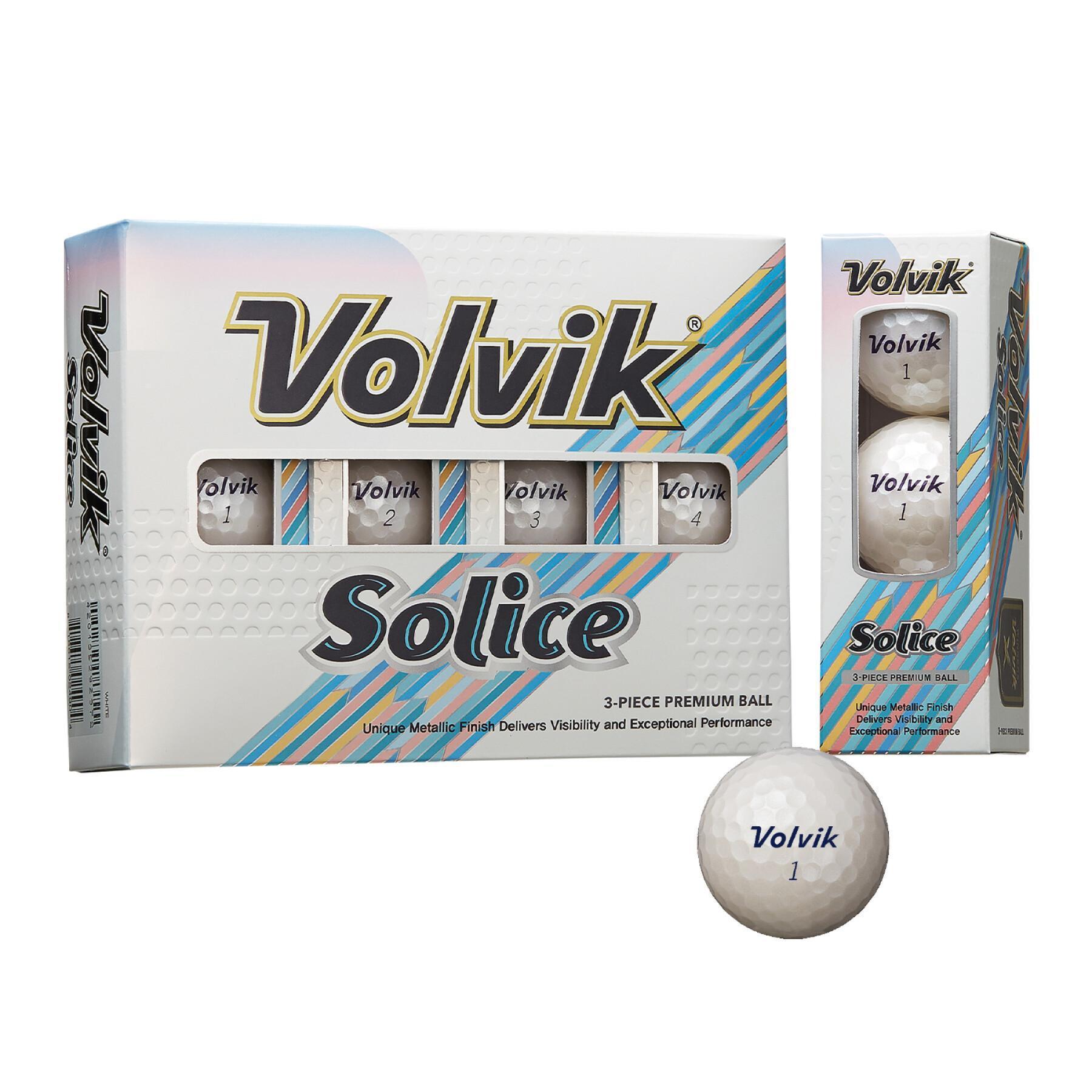 Confezione da 12 palline da golf Volvik Solice blanche