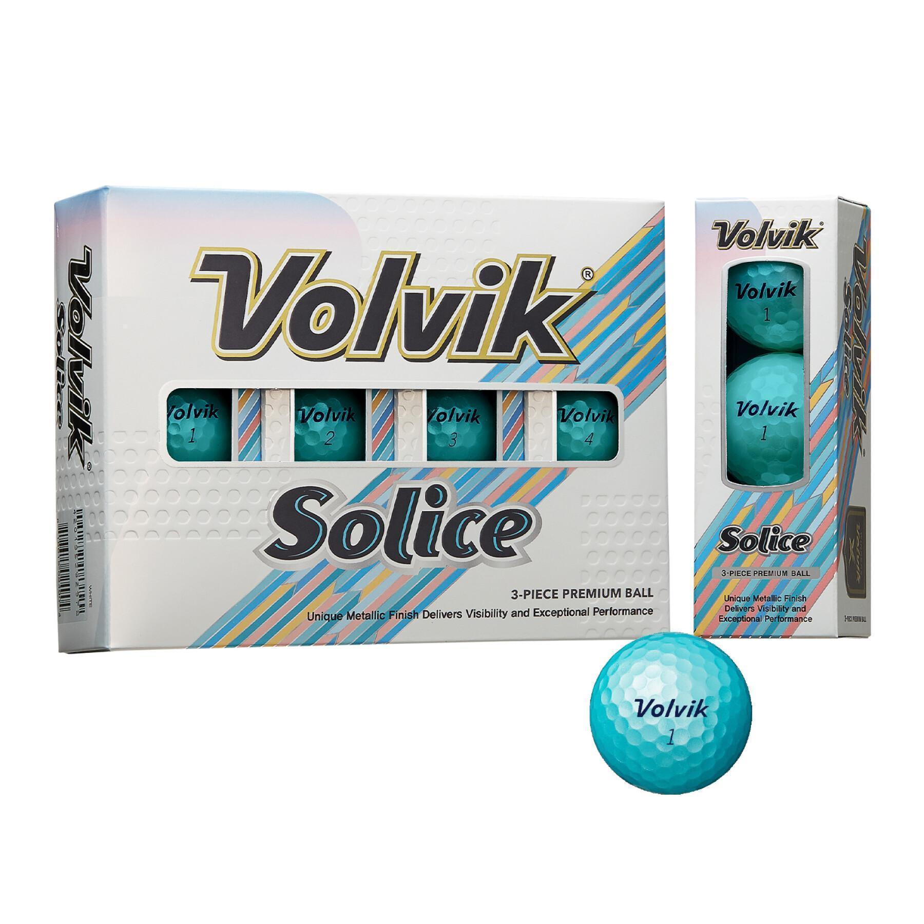 Confezione da 12 palline da golf Volvik Solice bleue
